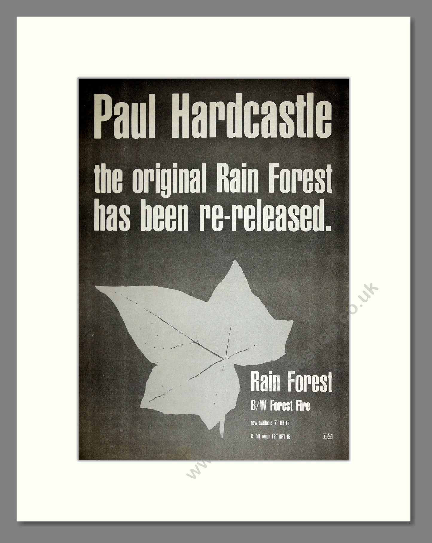 Paul Hardcastle - Rain Forest. Vintage Advert 1985 (ref AD16769)