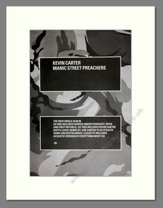 Manic Street Preachers - Kevin Carter. Vintage Advert 1996 (ref AD16790)