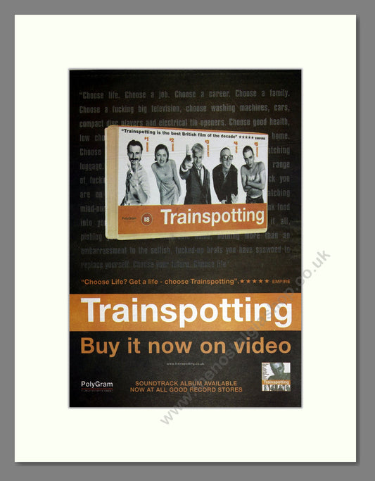 Trainspotting - Film. Vintage Advert 1996 (ref AD16799)
