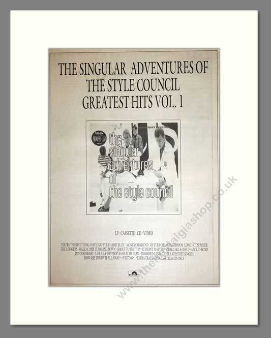Style Council - Greatest Hits. Vintage Advert 1989 (ref AD16823)