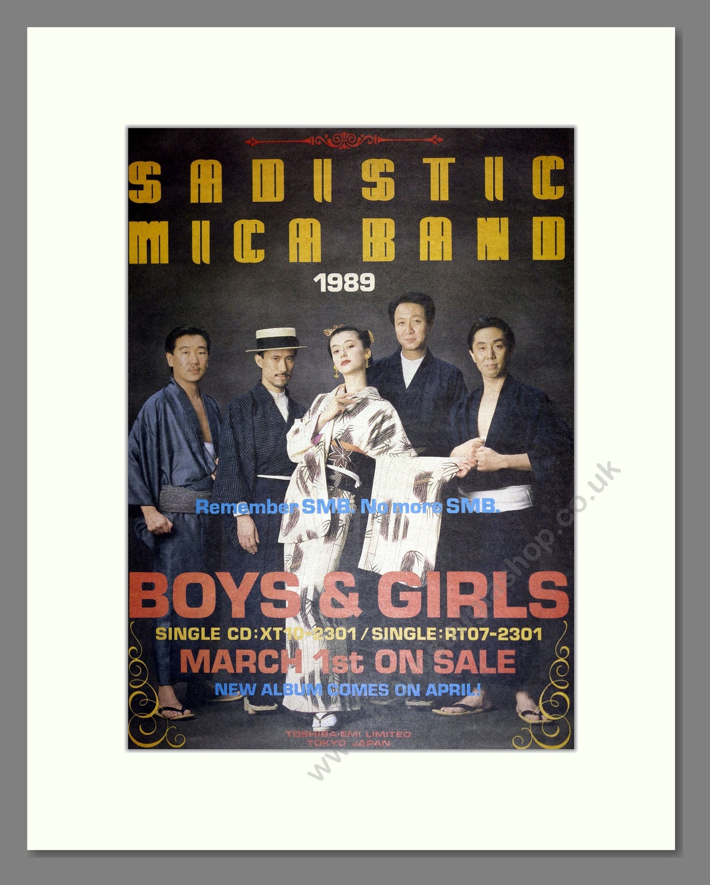 Sadistic Mica Band - Boys and Girls. Vintage Advert 1989 (ref AD16869)