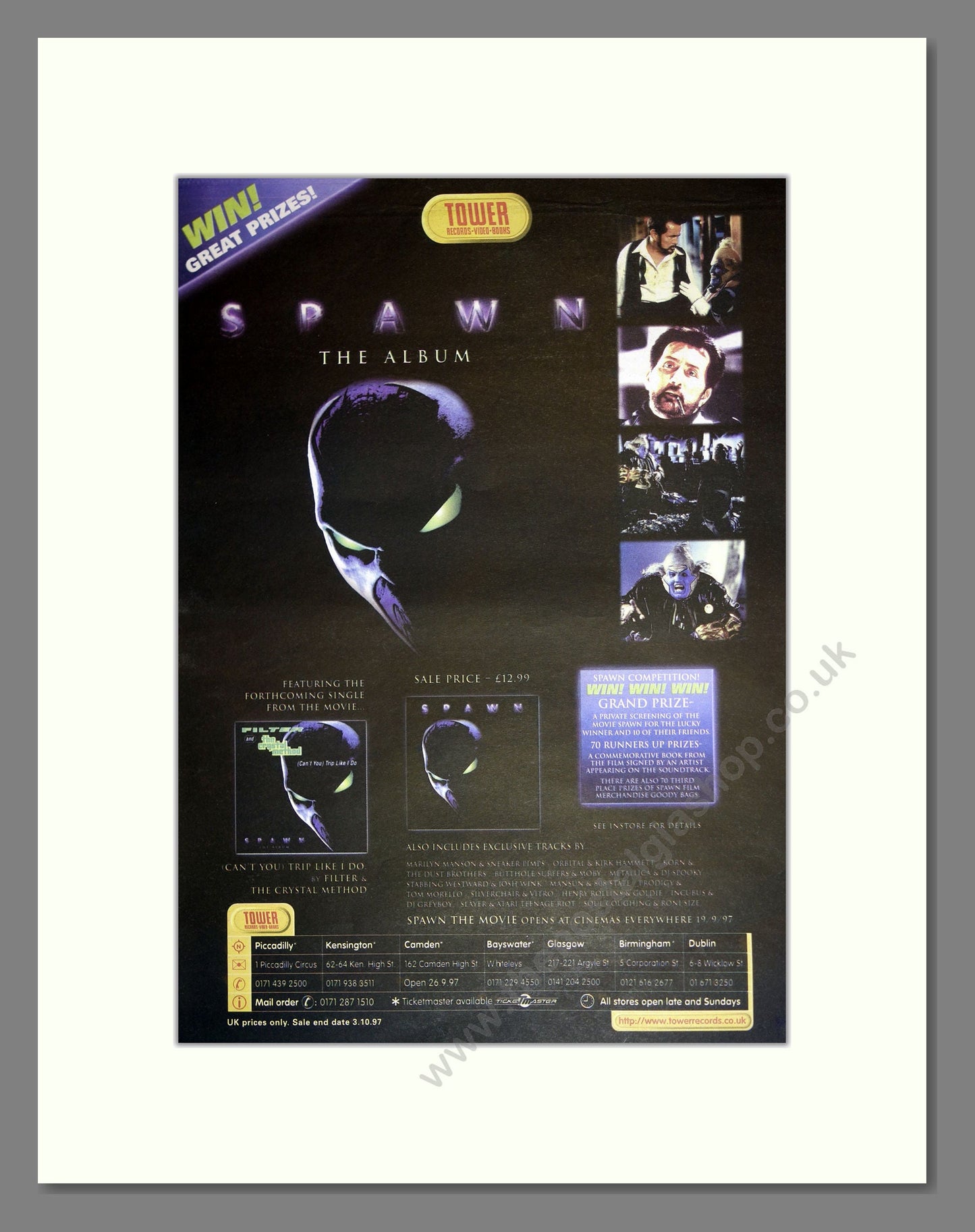 Spawn - The Album. Vintage Advert 1997 (ref AD16885)