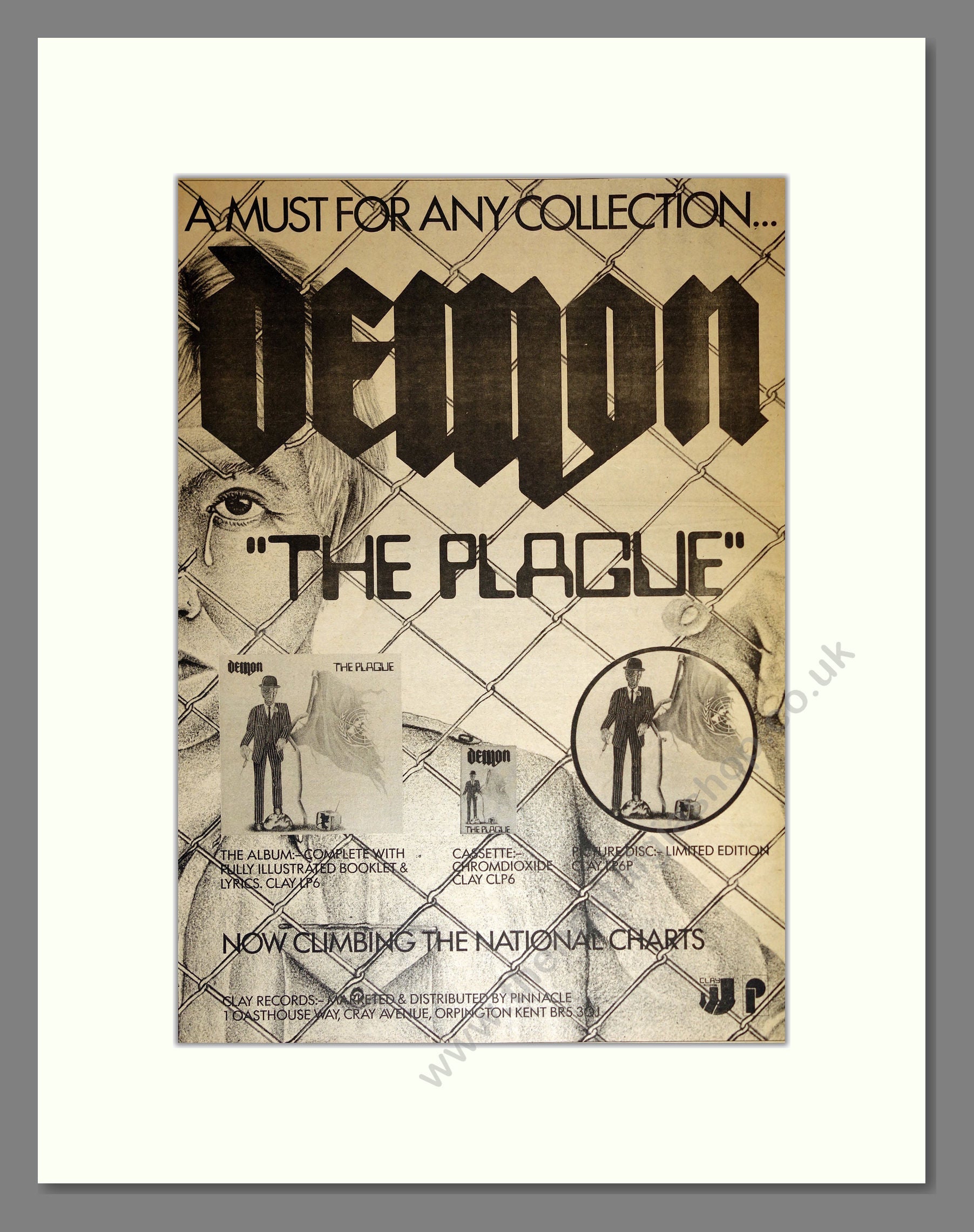 Demon - The Plague. Vintage Advert 1983 (ref AD16985)