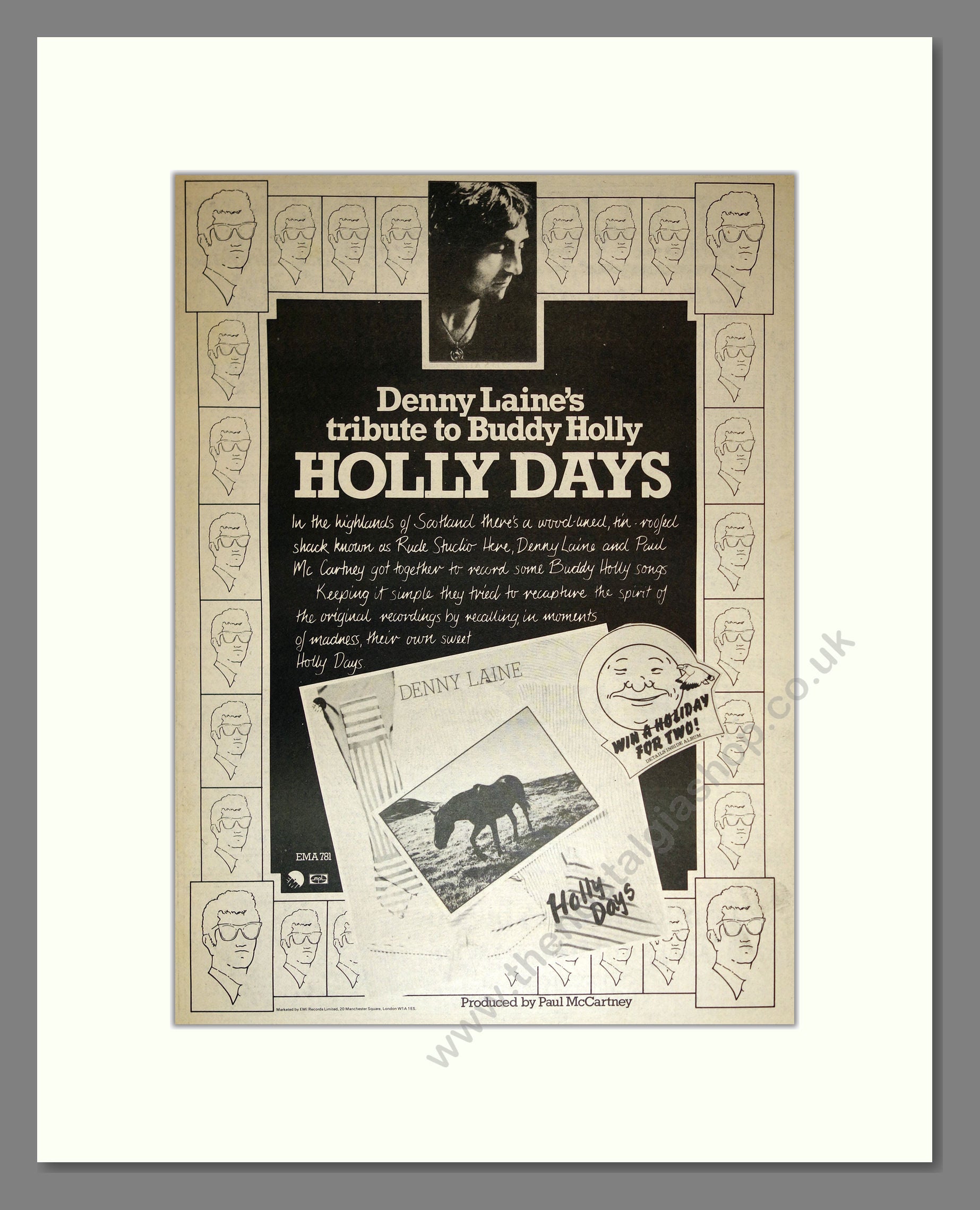 Denny Laine - Holly Days. Vintage Advert 1977 (ref AD17053)