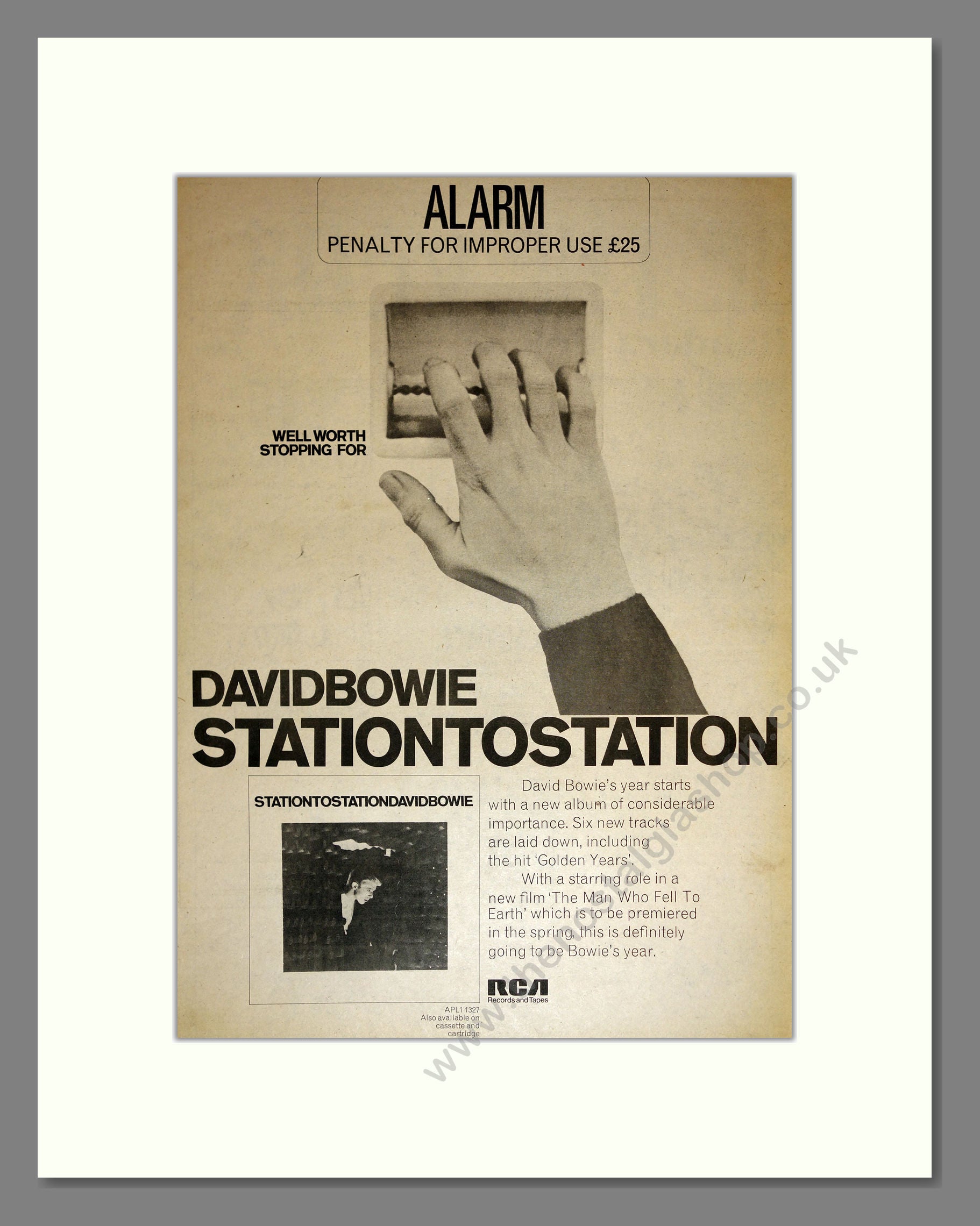 David Bowie - Station To Station . Vintage Advert 1976 (ref AD17148 ...