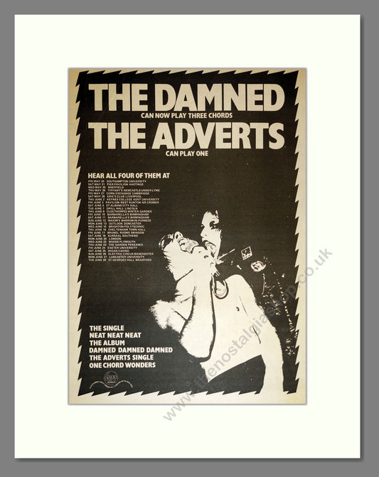 Damned (The) - UK Tour with The Adverts. Vintage Advert 1977 (ref AD17195)