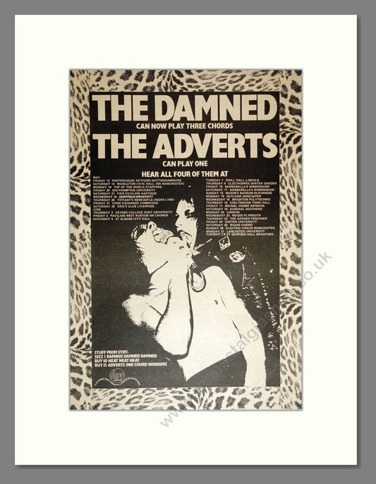 Damned (The) - UK Tour with The Adverts. Vintage Advert 1977 (ref AD17196)