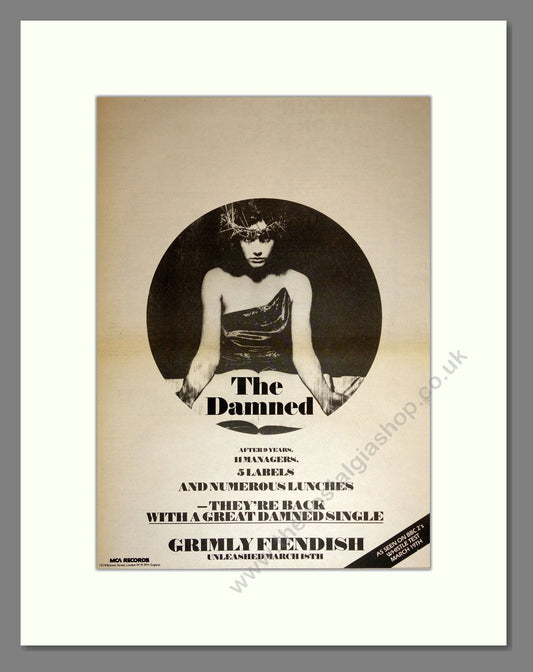 Damned (The) - Grimly Fiendish. Vintage Advert 1985 (ref AD17201)