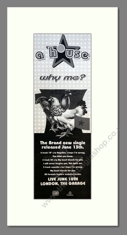 A House - Why Me. Vintage Advert 1994 (ref AD200830)
