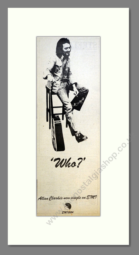 Allan Clarke - Who. Vintage Advert 1973 (ref AD200848)