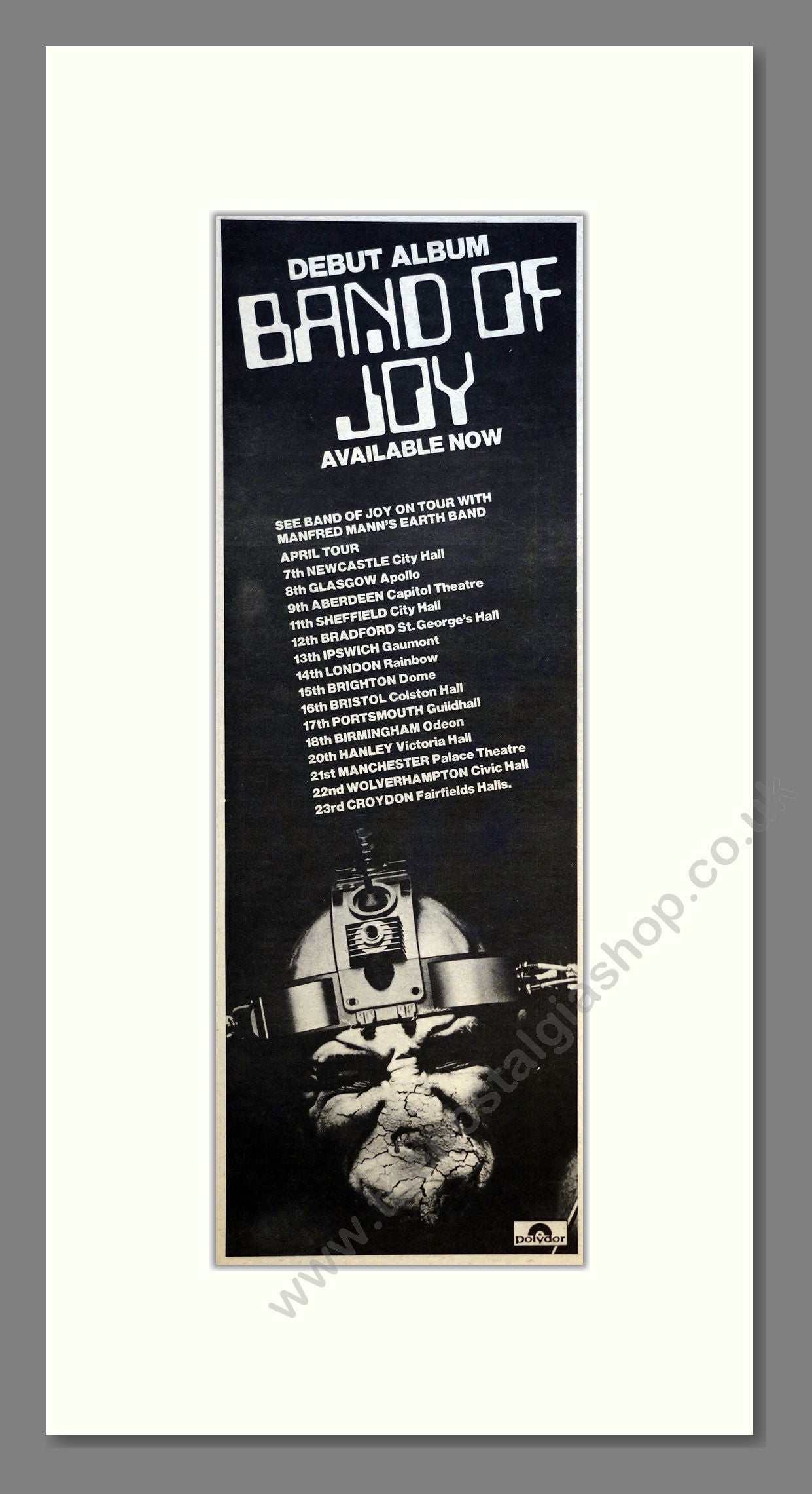 Band of Joy UK Tour. Vintage Advert 1978 (ref AD200904) The