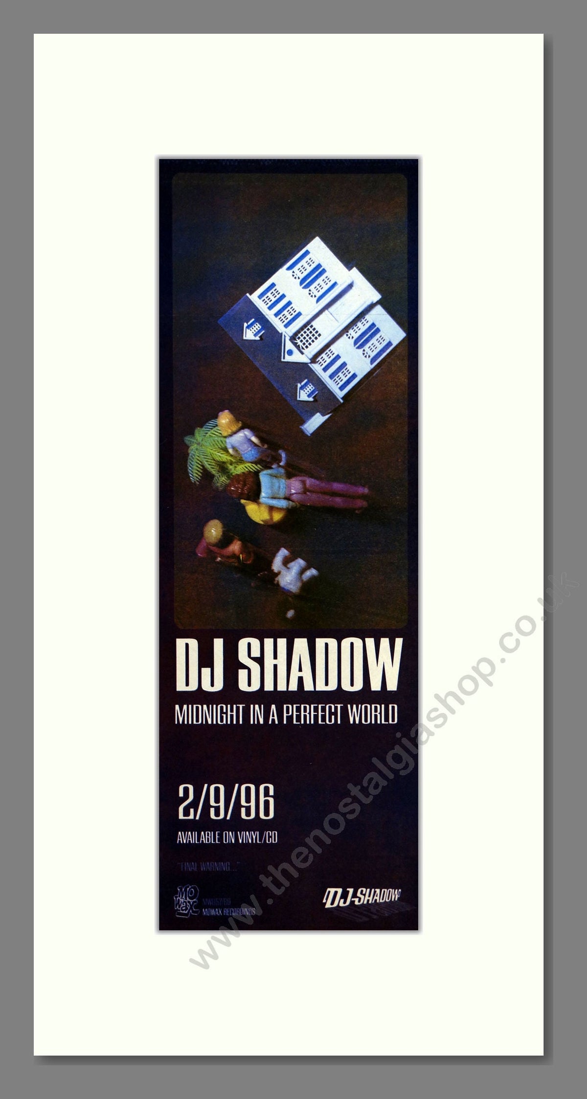 DJ Shadow - Midnight In A Perfect World. Vintage Advert 1996 (ref 