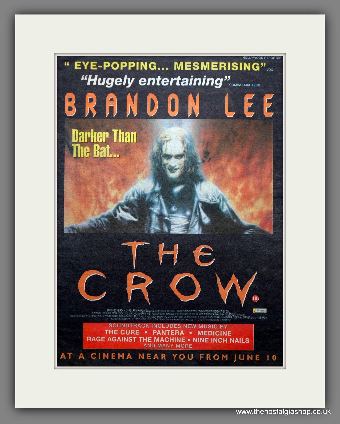The Crow. Brandon Lee.. Vintage Advert 1994 (ref AD300137)