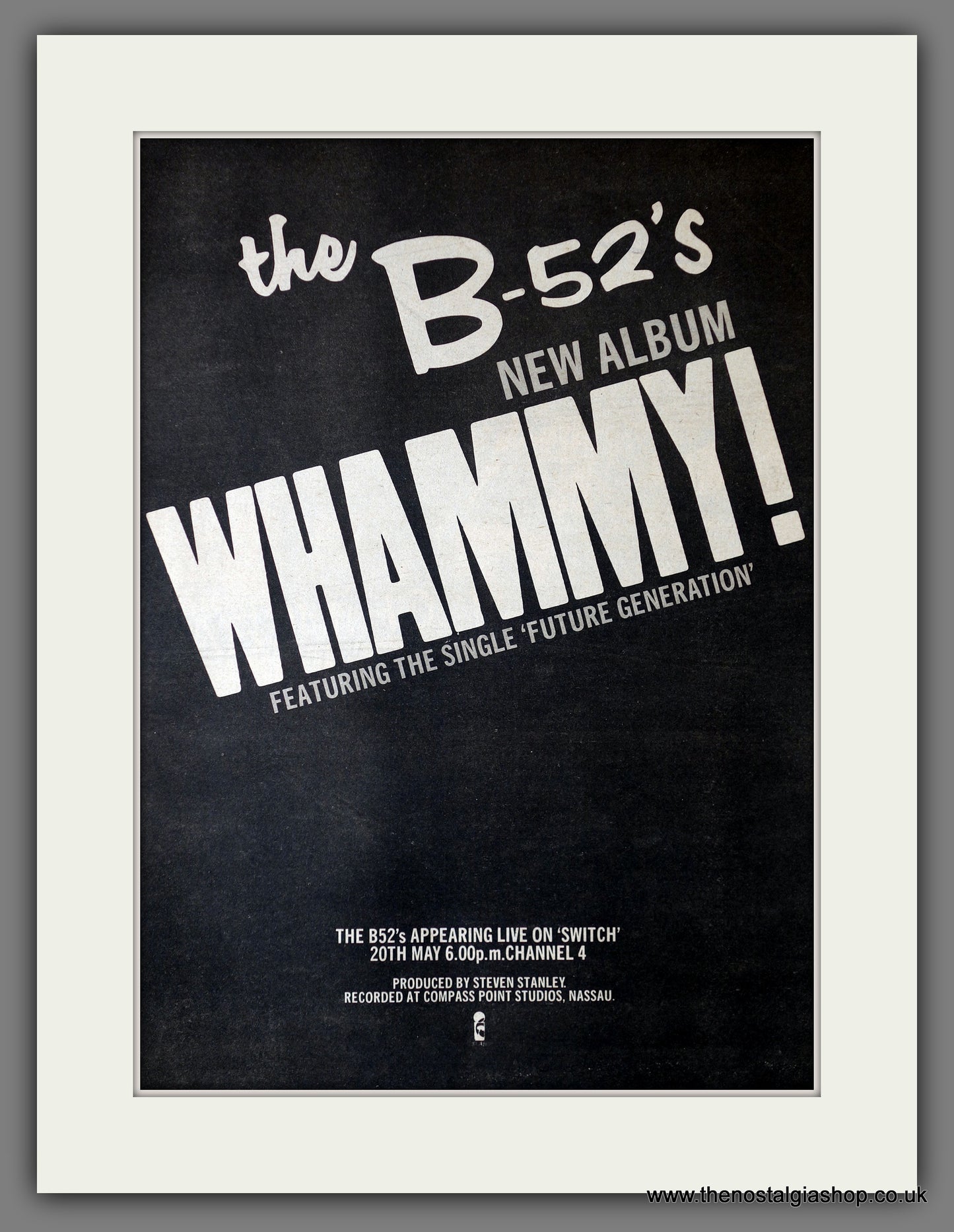 B-52's. Whammy. Vintage Advert 1983 (ref AD14162)