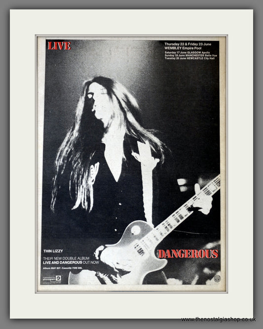 Thin Lizzy. Dangerous Live. Original Advert 1978 (ref AD14176)