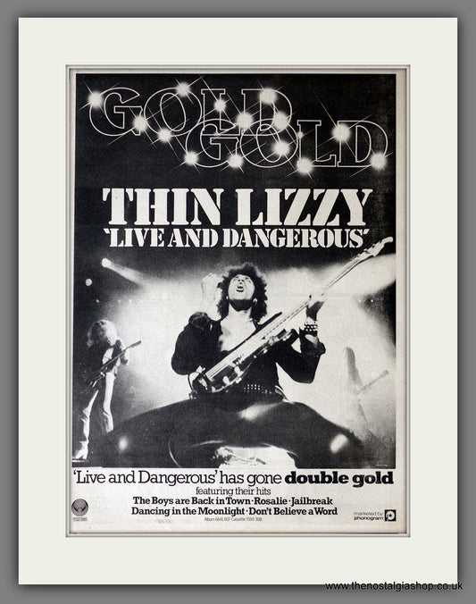 Thin Lizzy. Live And Dangerous. Double Gold Original Advert 1978 (ref AD14194)
