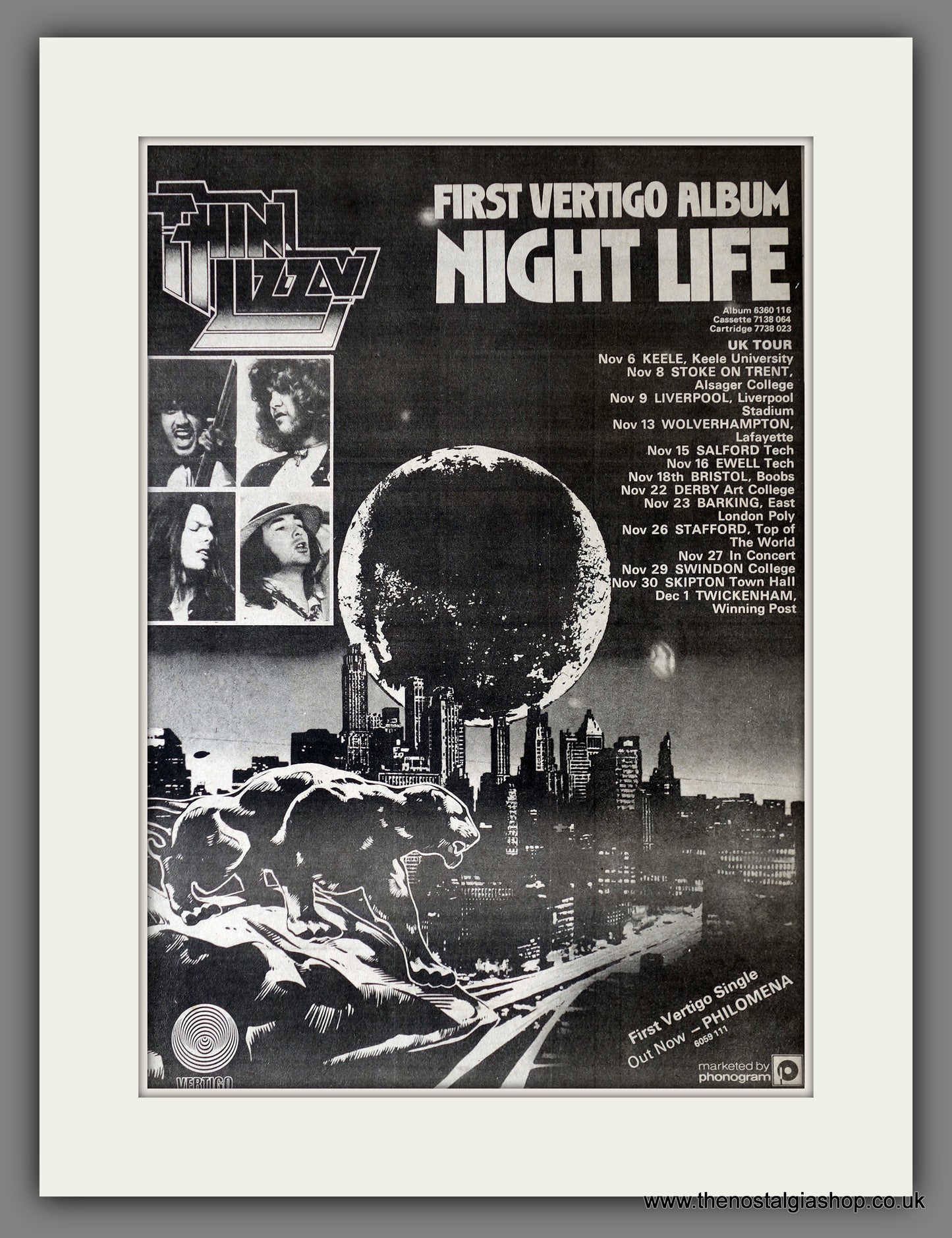 Thin Lizzy. Night Life. Original Advert 1974 (ref AD14195)
