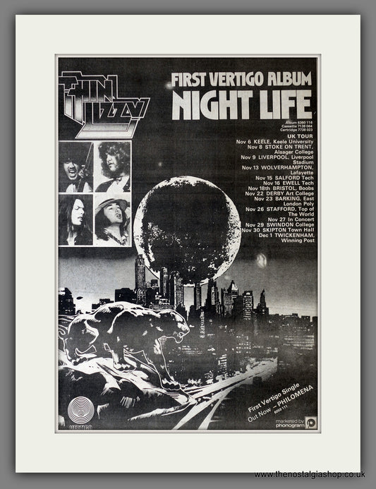 Thin Lizzy. Night Life. Original Advert 1974 (ref AD14195)