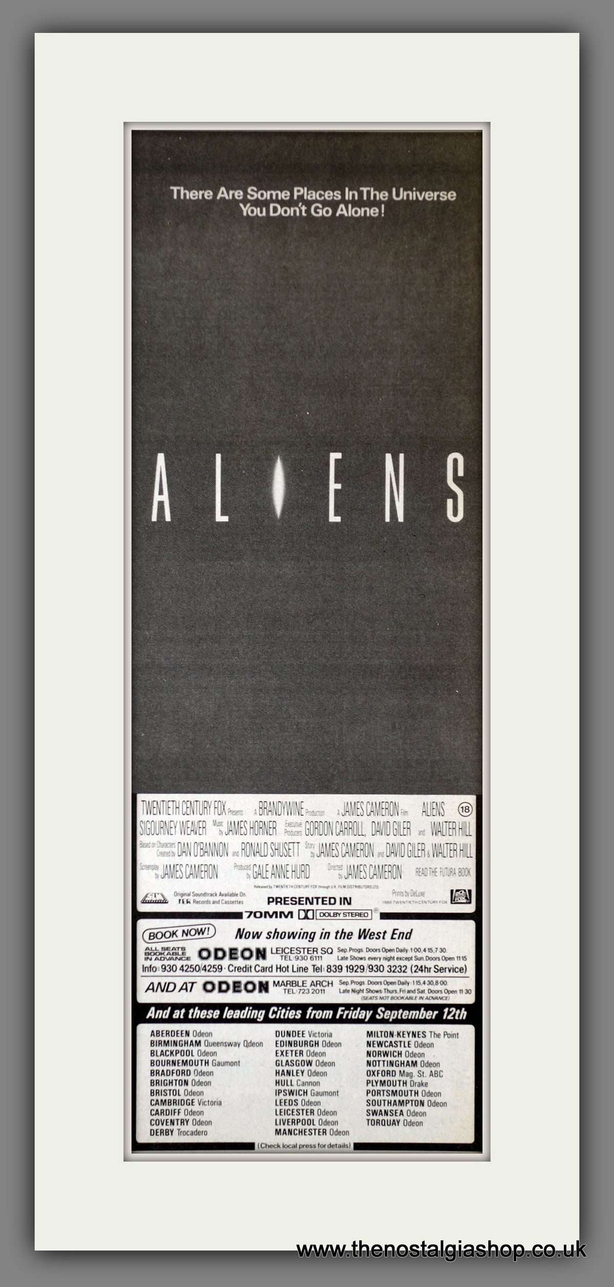 Aliens. Sigourney Weaver. Vintage Advert 1986 (ref AD200303) – The ...