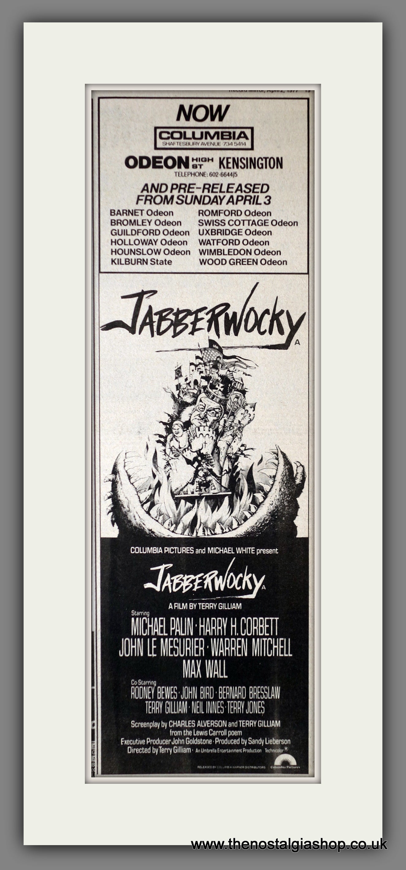 Jabberwocky. Vintage Advert 1977  (ref AD200305)