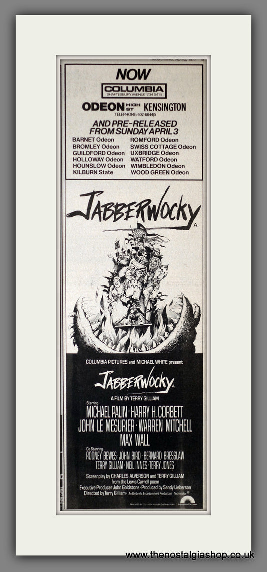 Jabberwocky. Vintage Advert 1977  (ref AD200305)