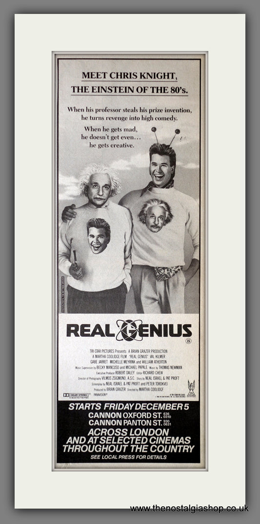 Real Genius. Val Kilmer. Vintage Advert 1986  (ref AD200308)