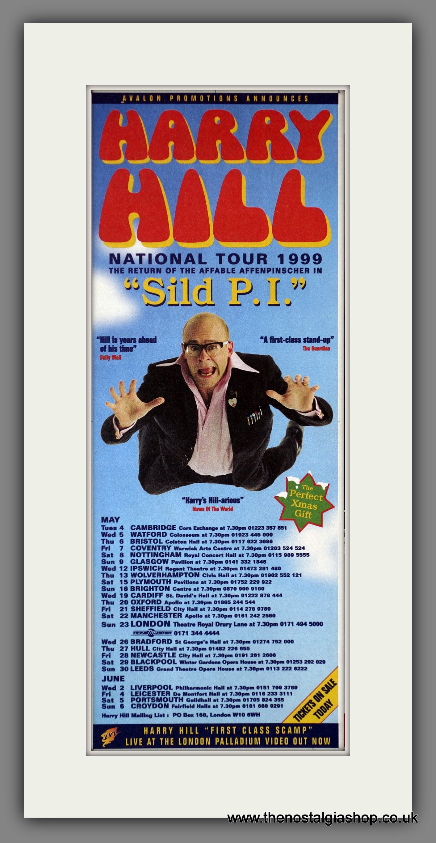 Harry Hill Tour. Vintage Advert 1999  (ref AD200318)