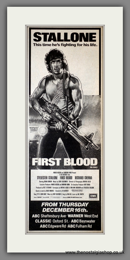 Rambo First Blood. Vintage Advert 1982  (ref AD200319)