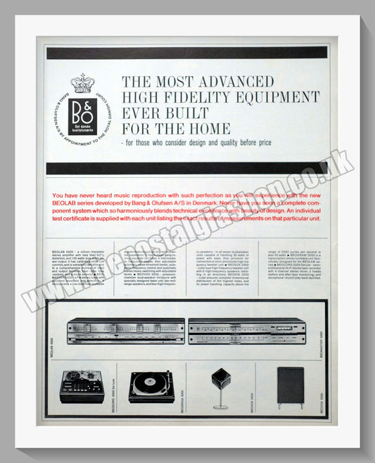 Bang & Olufsen Beolab 5000. Original Advert 1967 (ref AD300478)