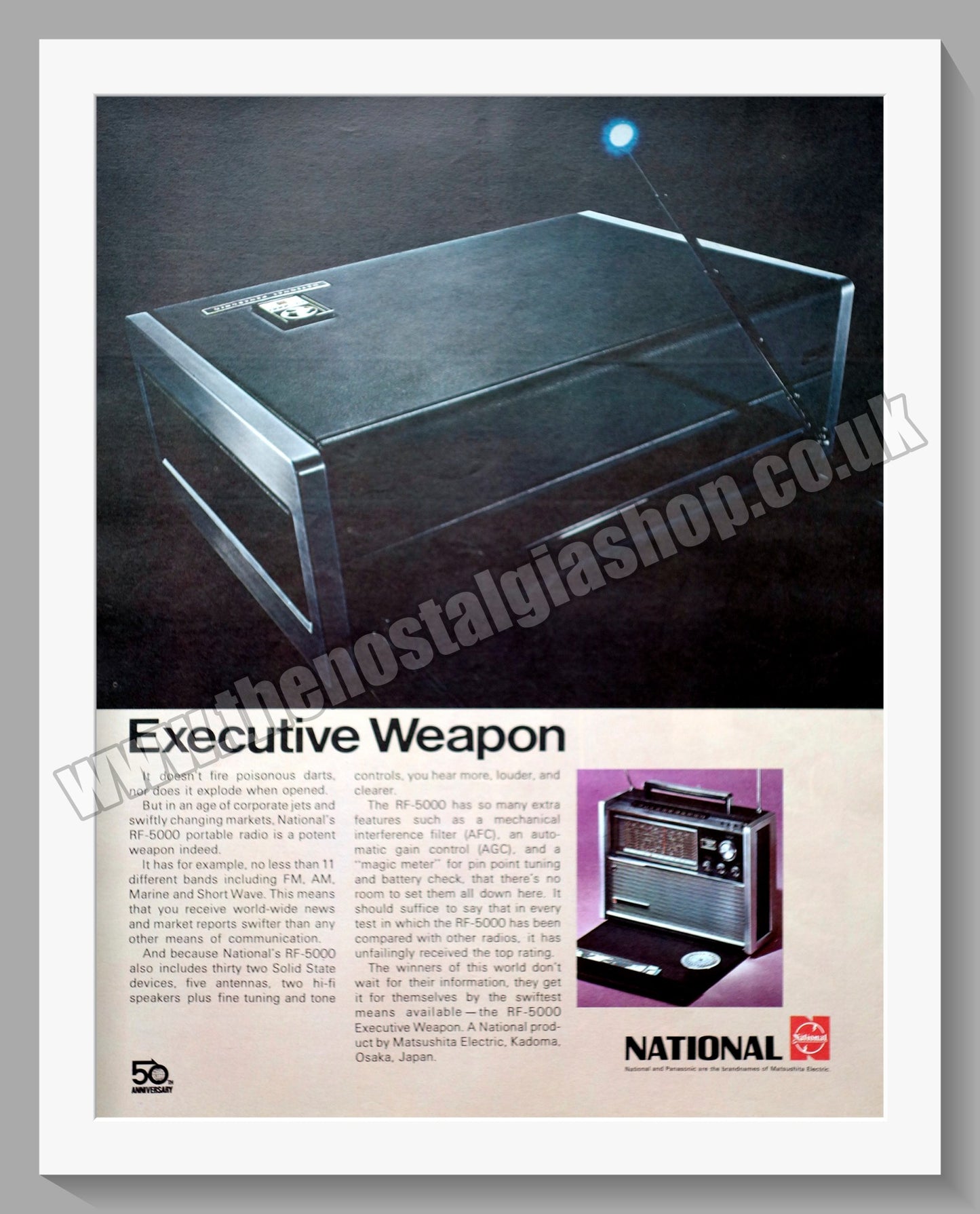 National RF-5000 Portable Radio. Original Advert 1968 (ref AD300480)
