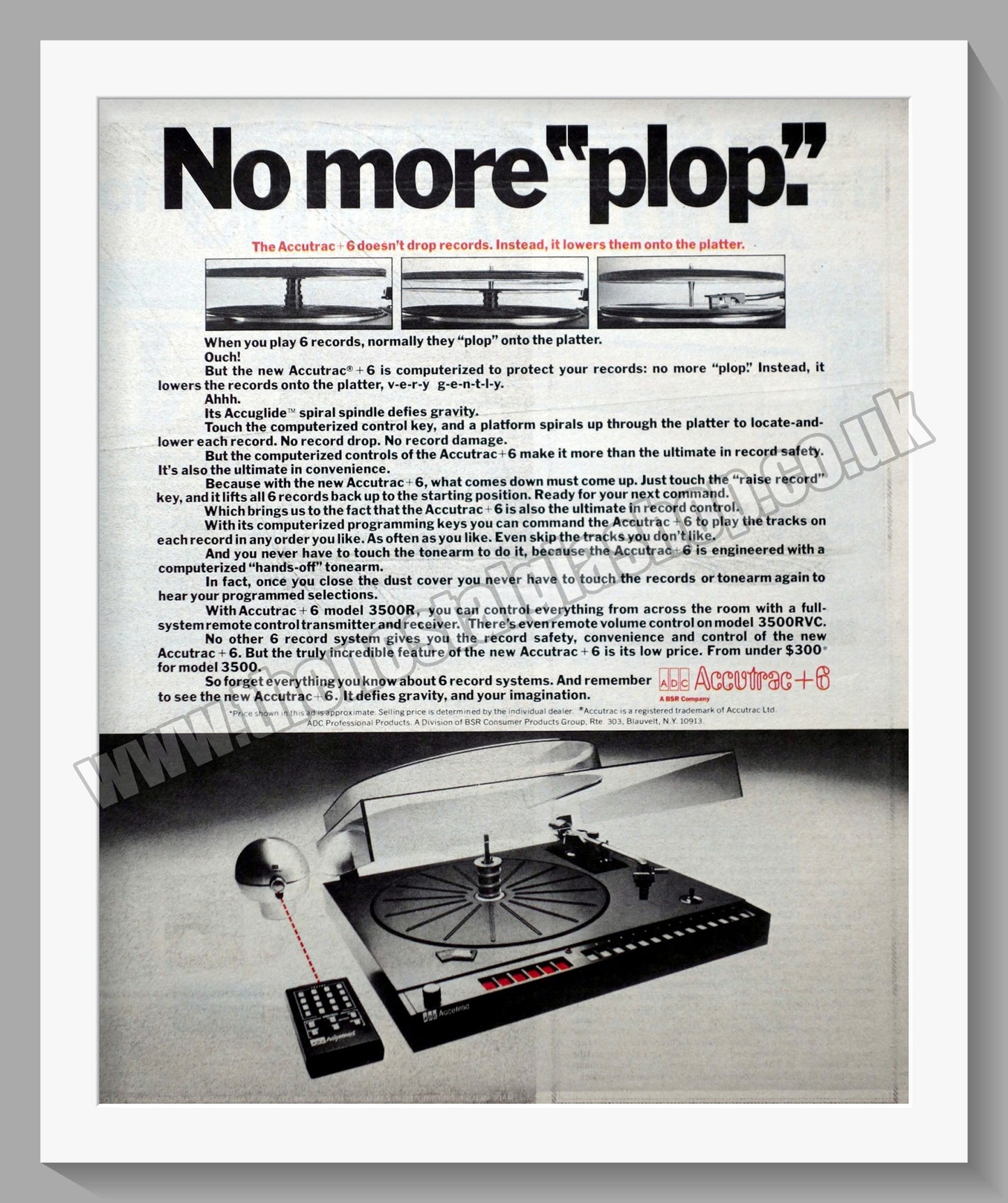 Accutrac +6 Record Player. Original Advert 1978 (ref AD300485)