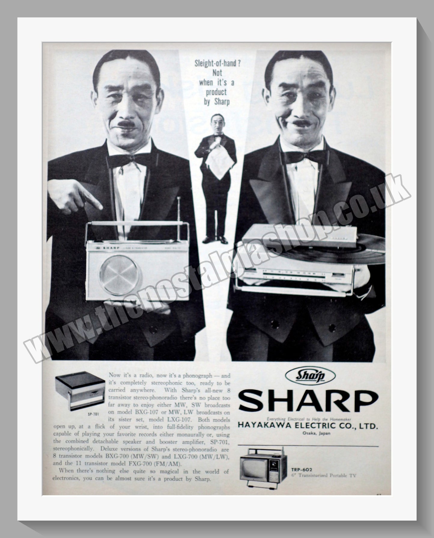 Sharp Radio Phonograph. Original Advert 1964 (ref AD300500)