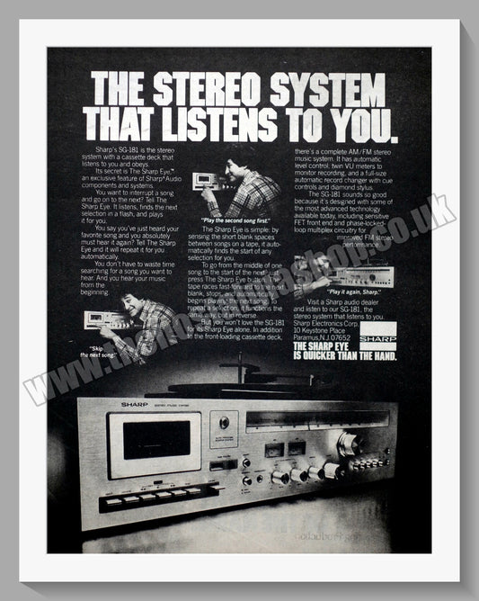 Sharp SG-181 Stereo System. Original Advert 1978 (ref AD300504)