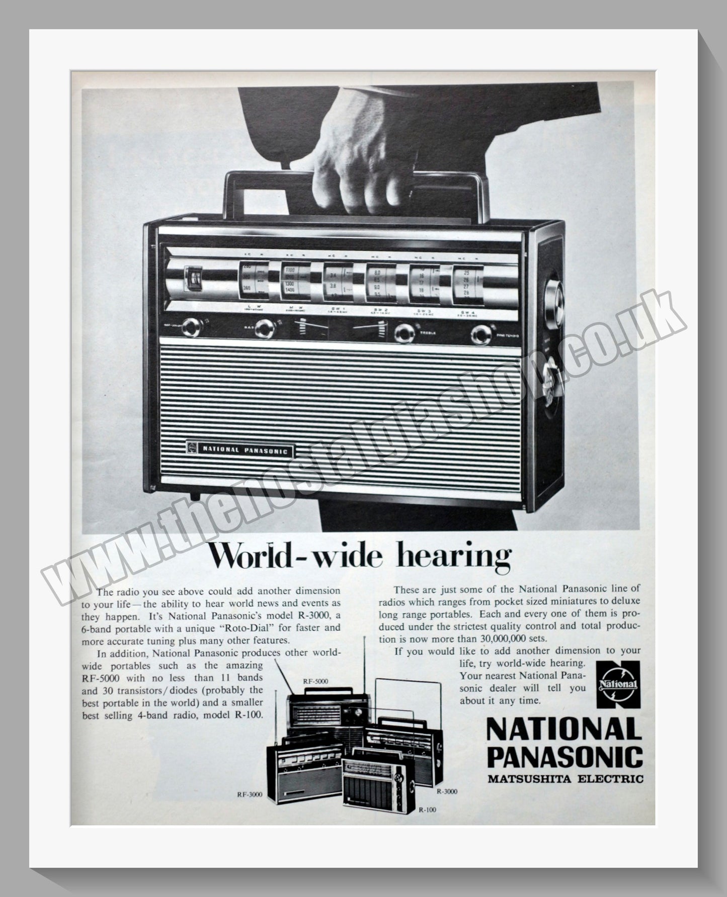 National Panasonic Portable Radios. Original Advert 1967 (ref AD300506)