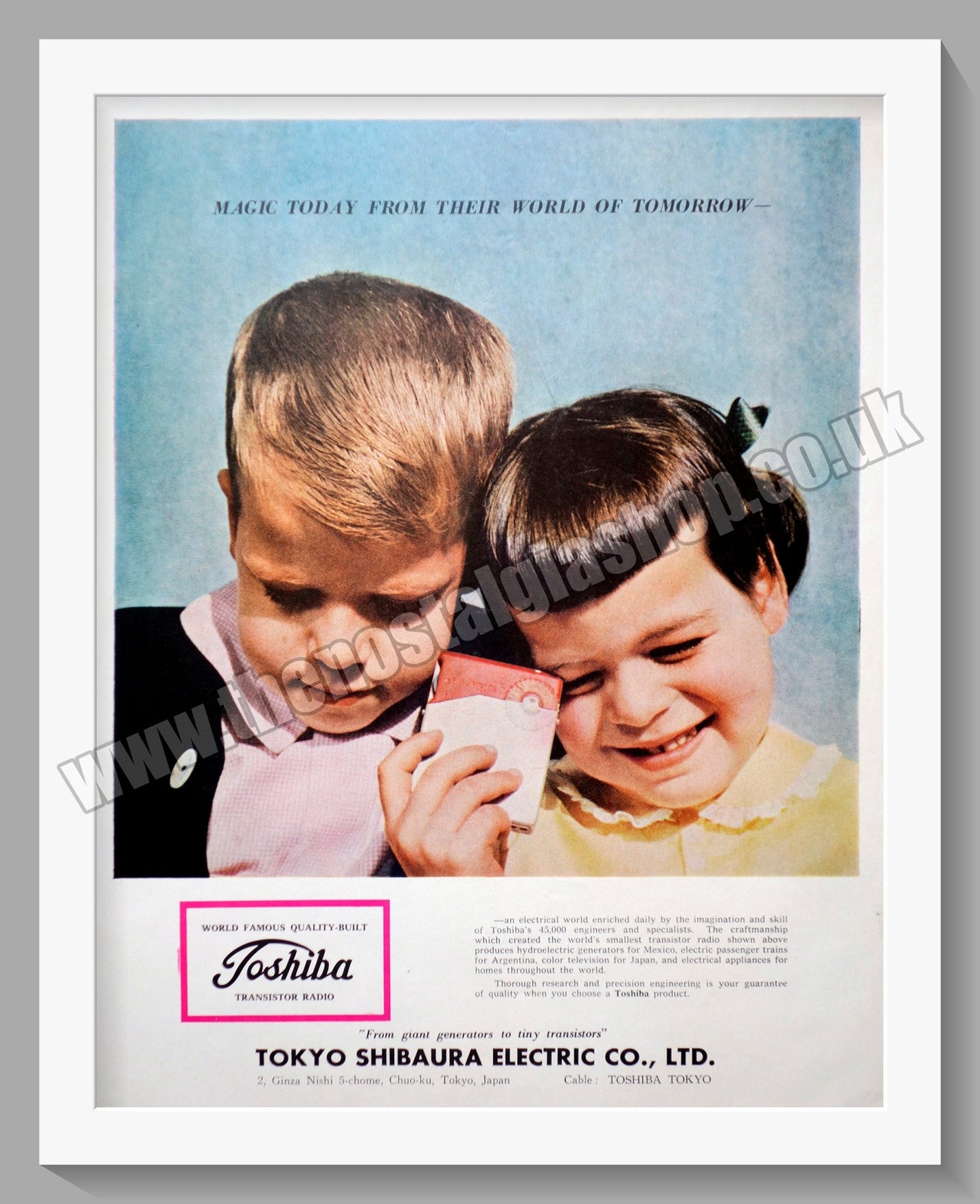 Toshiba Transistor Radio. Original Advert 1960 (ref AD300521)