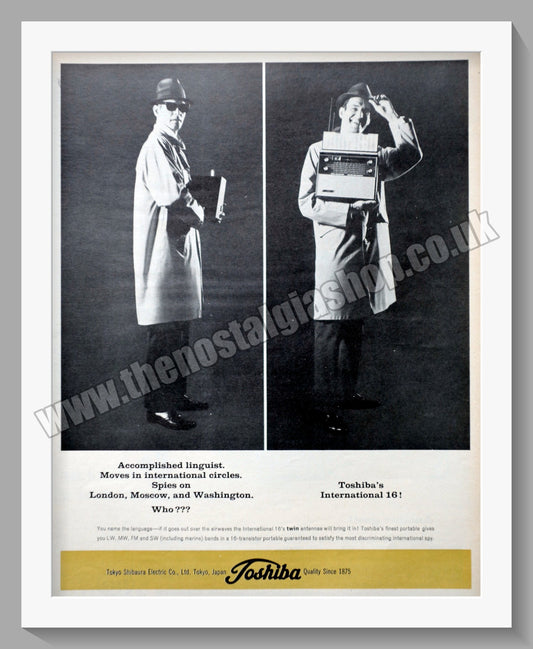 Toshiba Portable Radio. Original Advert 1964 (ref AD300523)