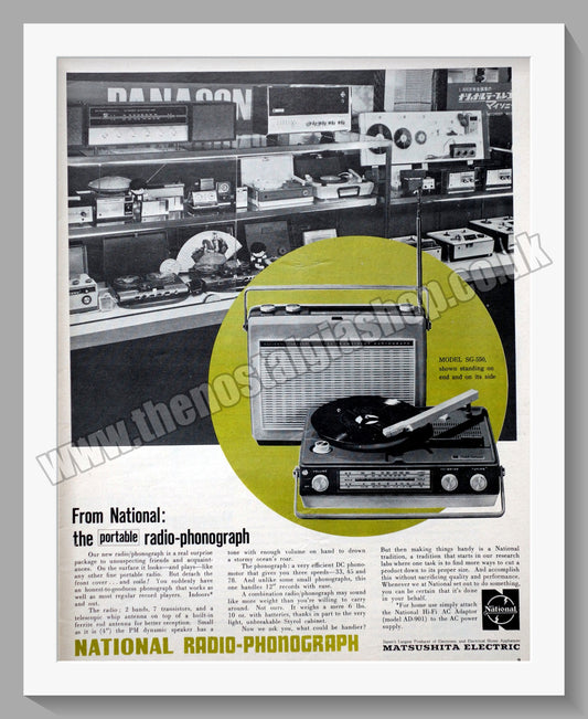 National Portable Radio-Phonograph. Original Advert 1965 (ref AD300524)