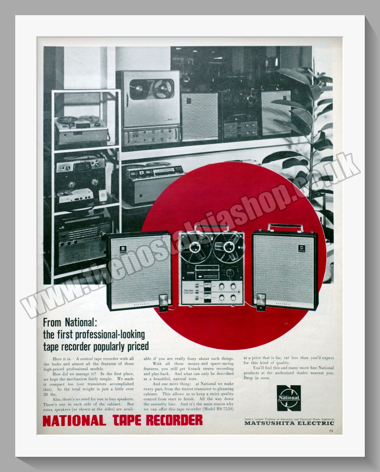 National Tape Recorder. Original Advert 1965 (ref AD300525)