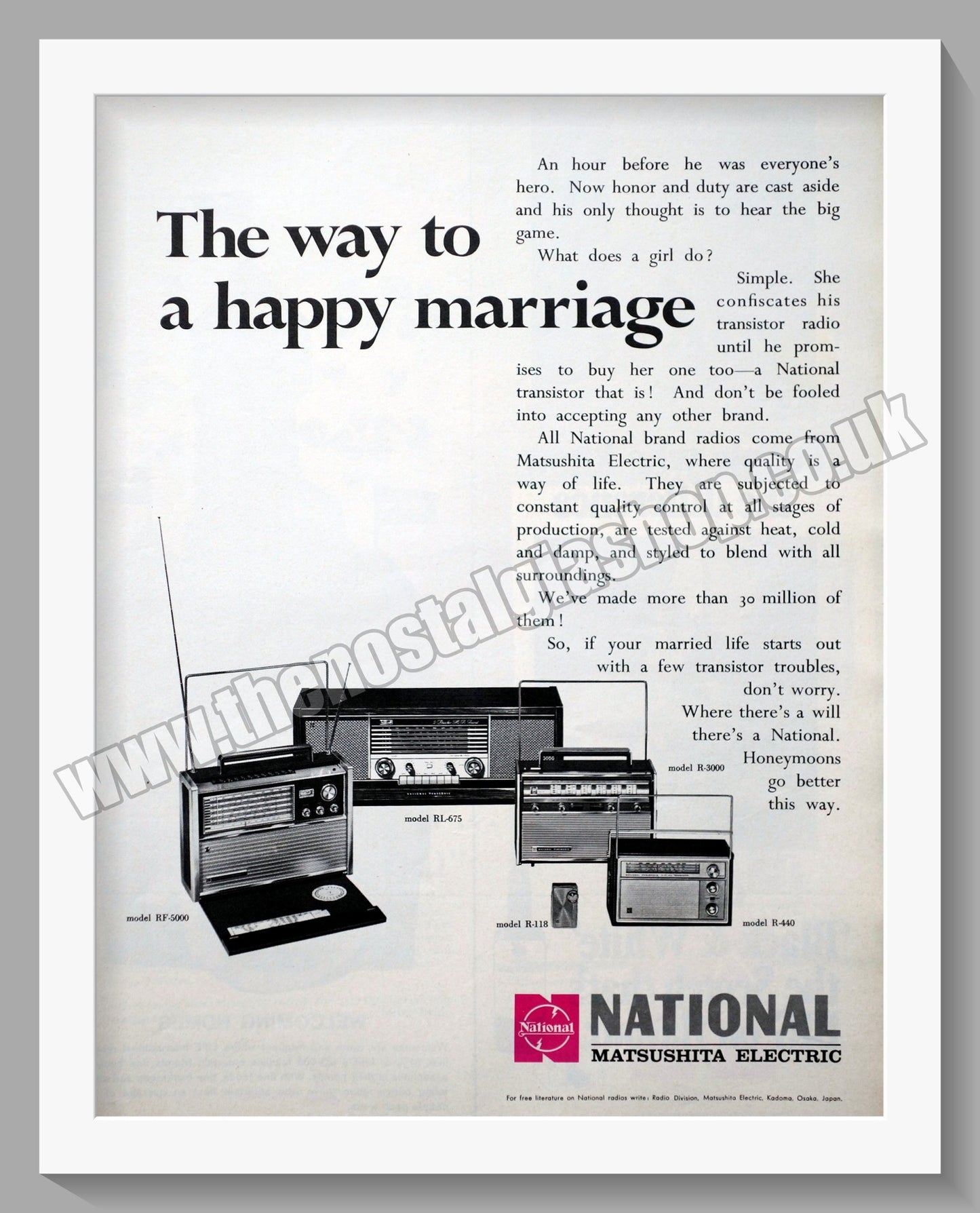 National Matsushita Electric Range. Original Advert 1967 (ref AD300528)