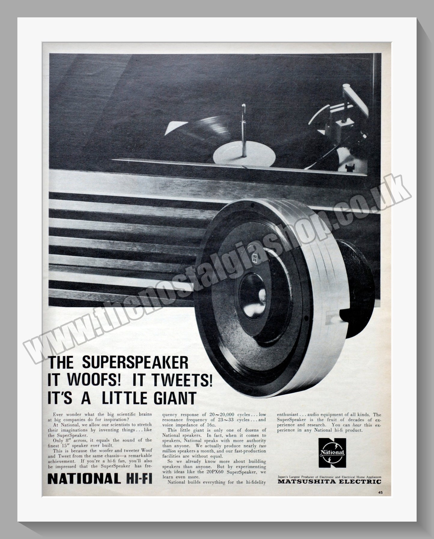 National Hi-Fi Speakers. Original Advert 1965 (ref AD300531)
