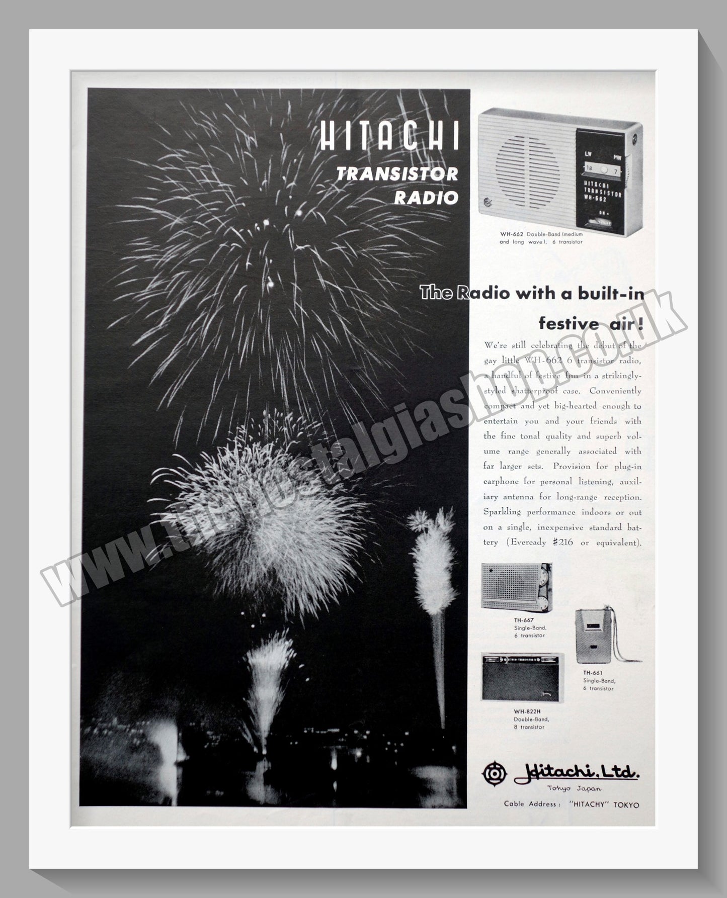 Hitachi Transistor Range. Original Advert 1960 (ref AD300534)