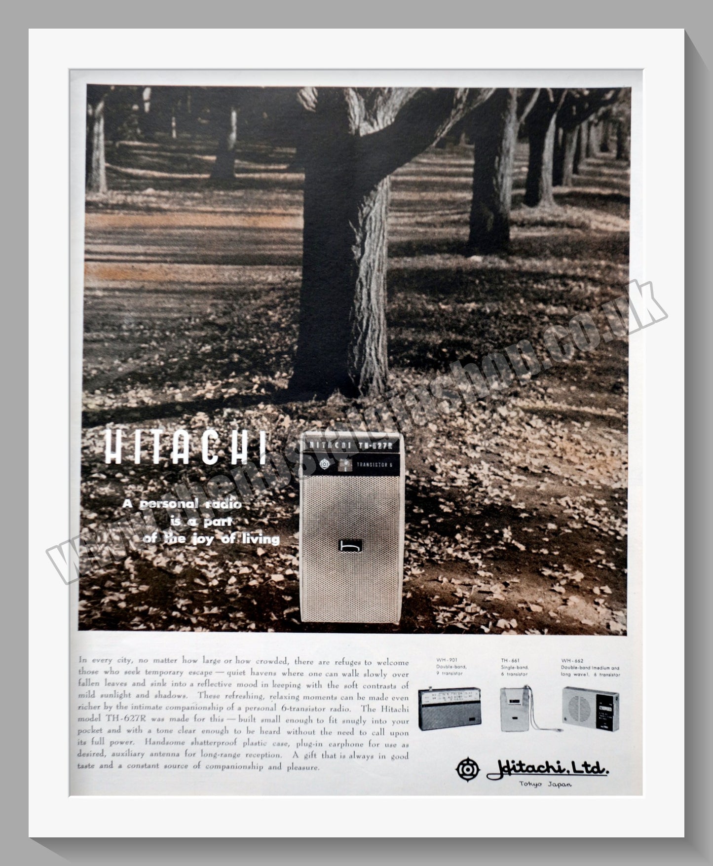 Hitachi Transistor Radio TH-627R. Original Advert 1960 (ref AD300540)