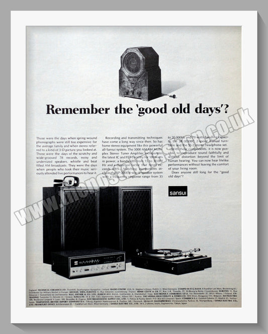 Sansui Tuner Amp System. Original Advert 1969 (ref AD300545)