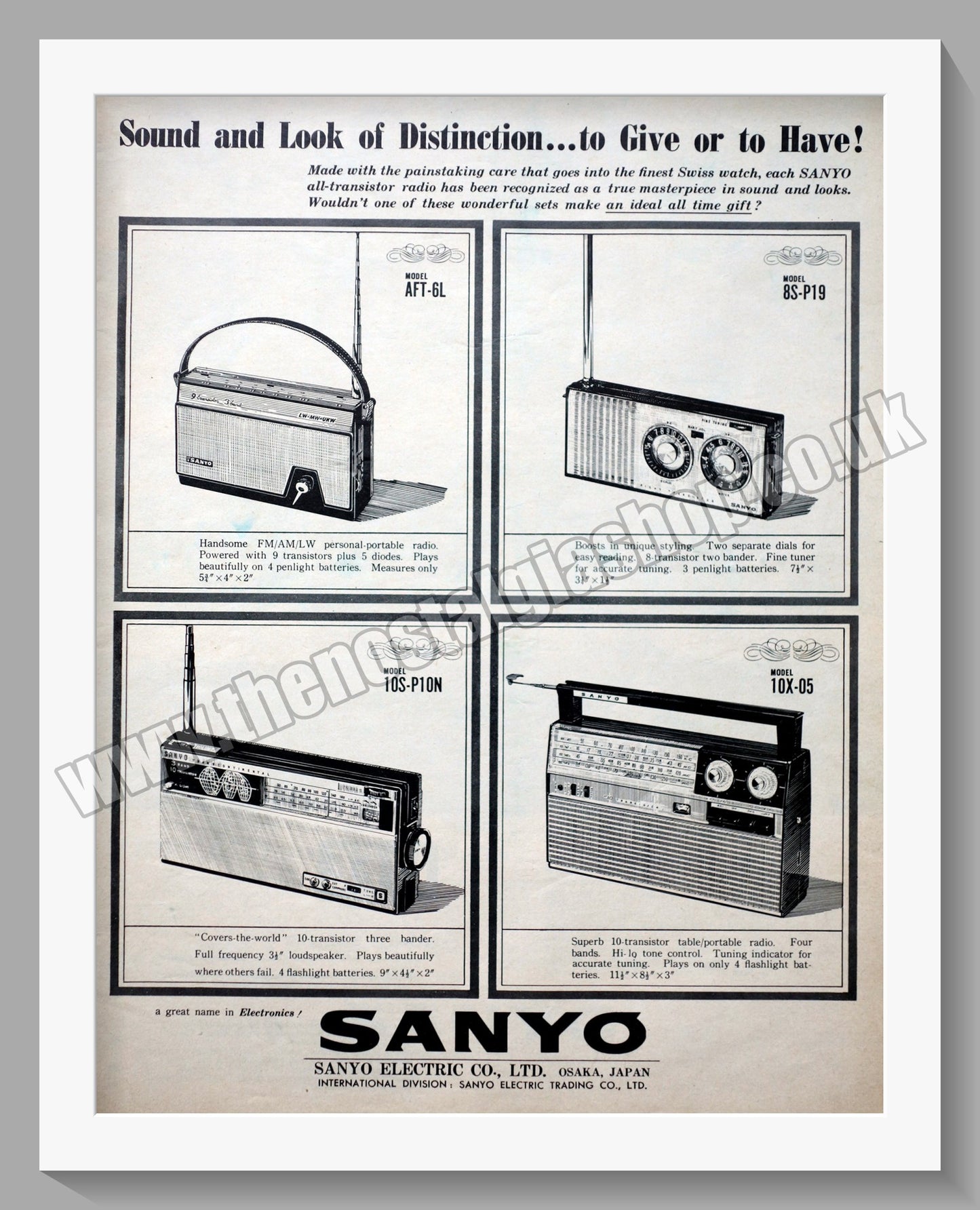 Sanyo All-Transistor Radio. Original Advert 1962 (ref AD300547)