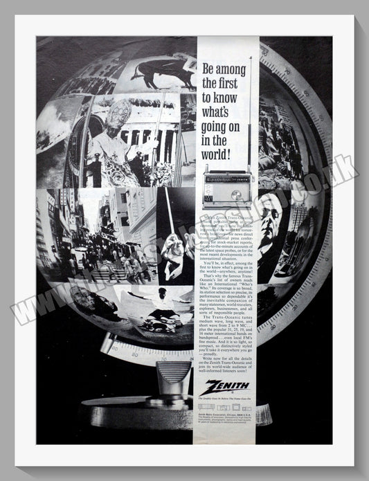 Zenith Trans-Oceanic Portable Radio. Original Advert 1965 (ref AD300557)