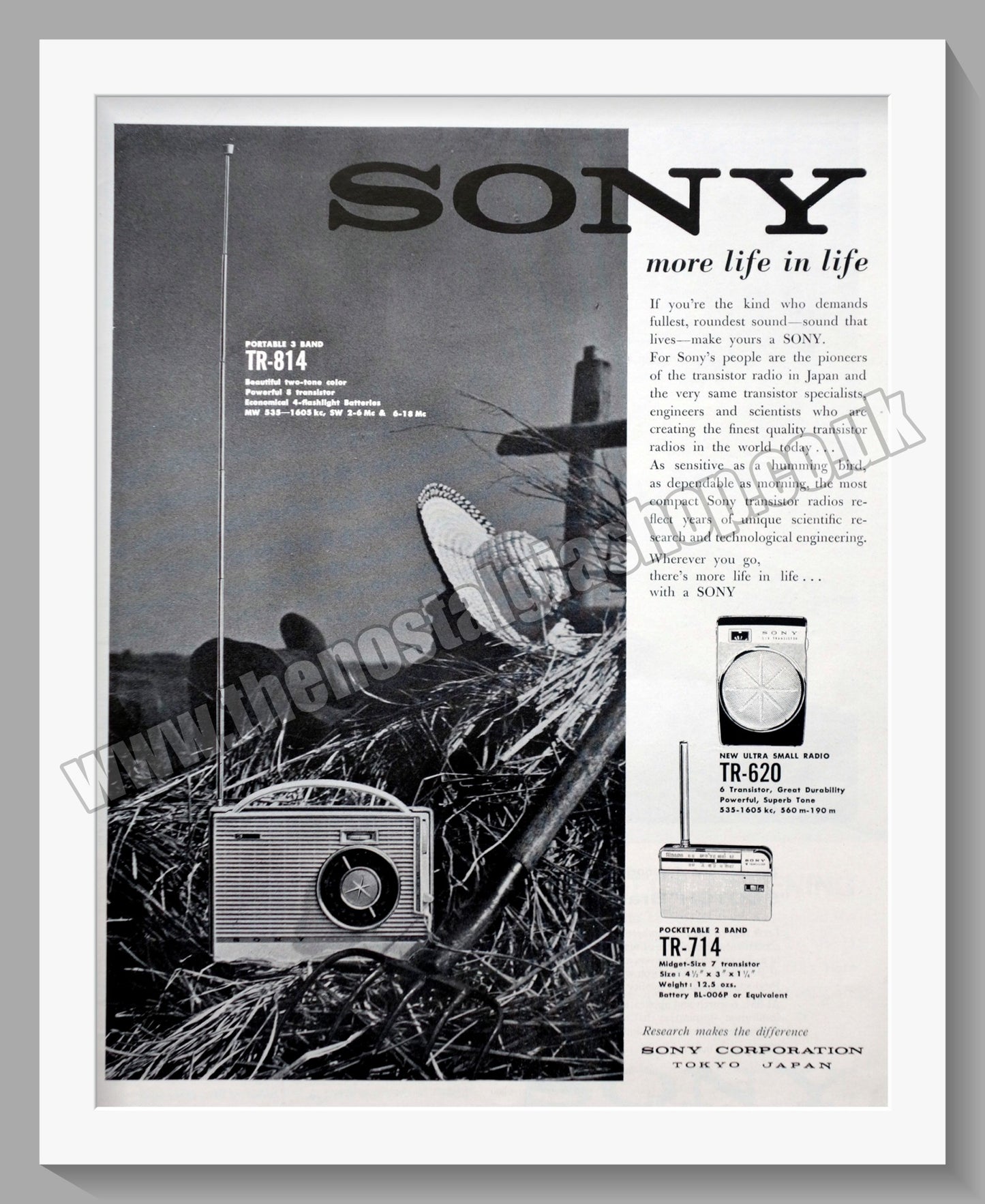 Sony Portable Radio Range. Original Advert 1960 (ref AD300567)