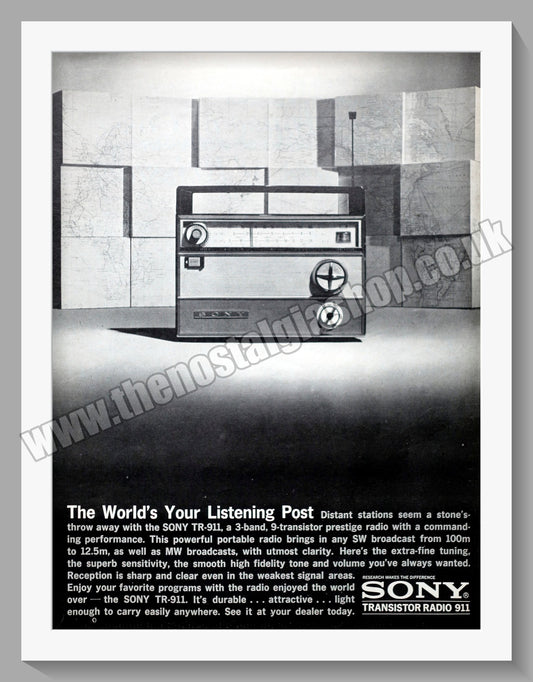 Sony TR-911 Radio. Original Advert 1963 (ref AD300569)
