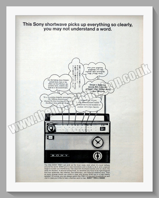 Sony TR-911 Radio. Original Advert 1965 (ref AD300571)