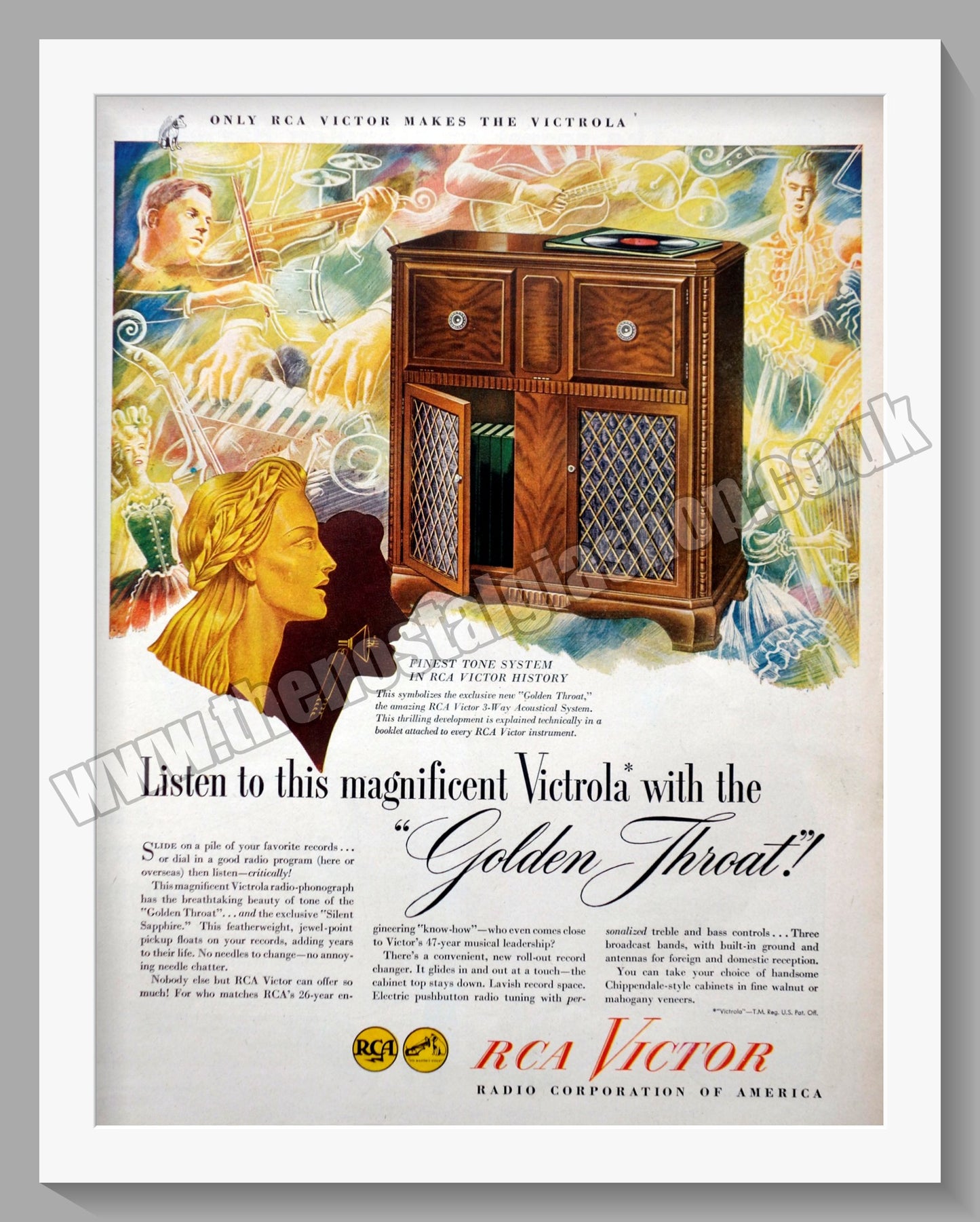 RCA Victor 3 Way Acoustical System. Original Advert 1946 (ref AD300577)