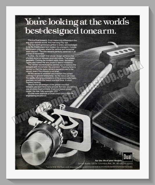 Dual Record Tonearm. Original Advert 1977 (ref AD300593)